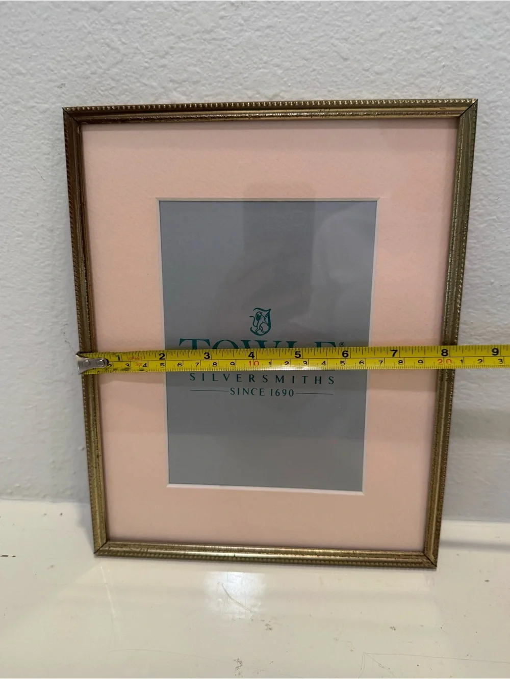 Vintage Towle 8x10 Tarnished Brass Picture Frame with Removable Picture Mat